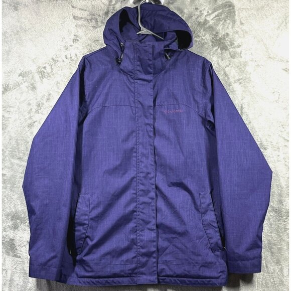 Columbia Jacket Womens Large Purple Full Zip Coat Lined Interchange Gorpcore - Picture 1 of 13